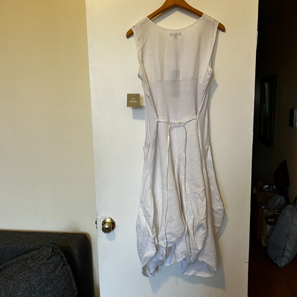 NWT By Cynthia. 100% White linen dress - Picture 4 of 8
